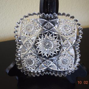 Art Deco Czech Bohemia Crystal Glass Star Plate